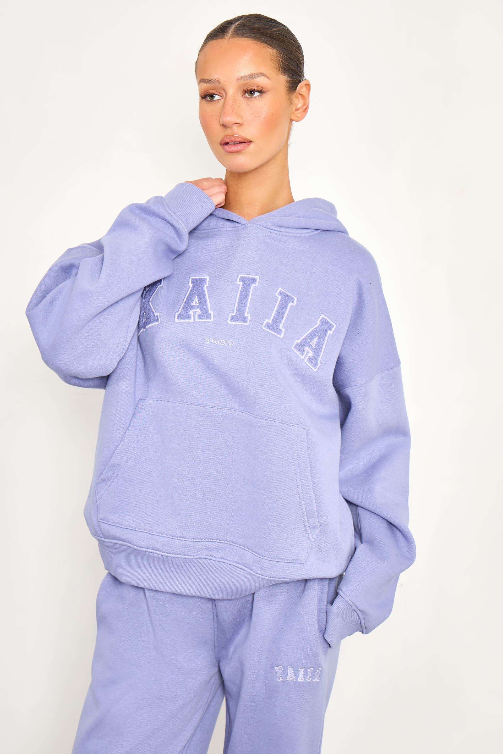 Kaiia Kaiia Studio Oversized Hoodie in Periwinkle Blue