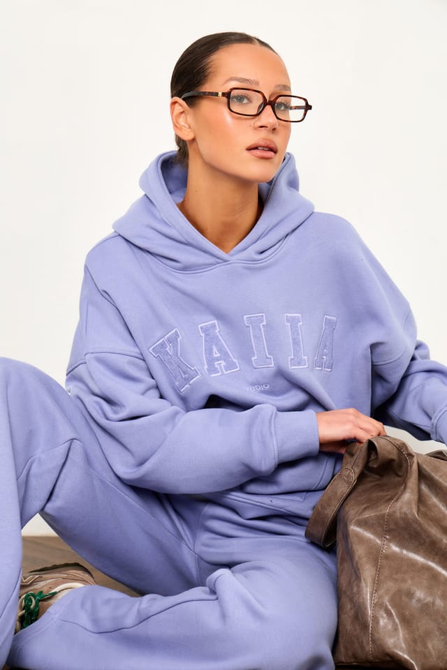 Kaiia Kaiia Studio Oversized Hoodie Periwinkle Blue - 3
