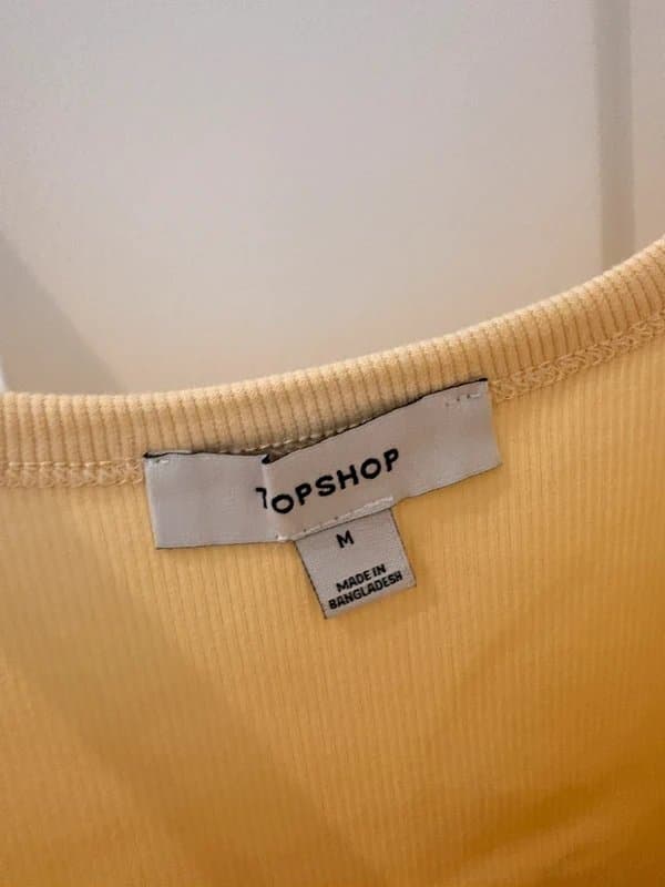 Topshop Topshop BN pastel yellow ribbed tank top square neck vest top sleeveless top