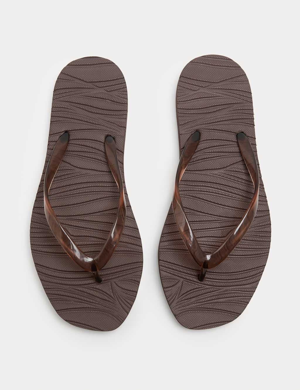 Marks & Spencer M&S Brown Synthetic Flat Flip Flops