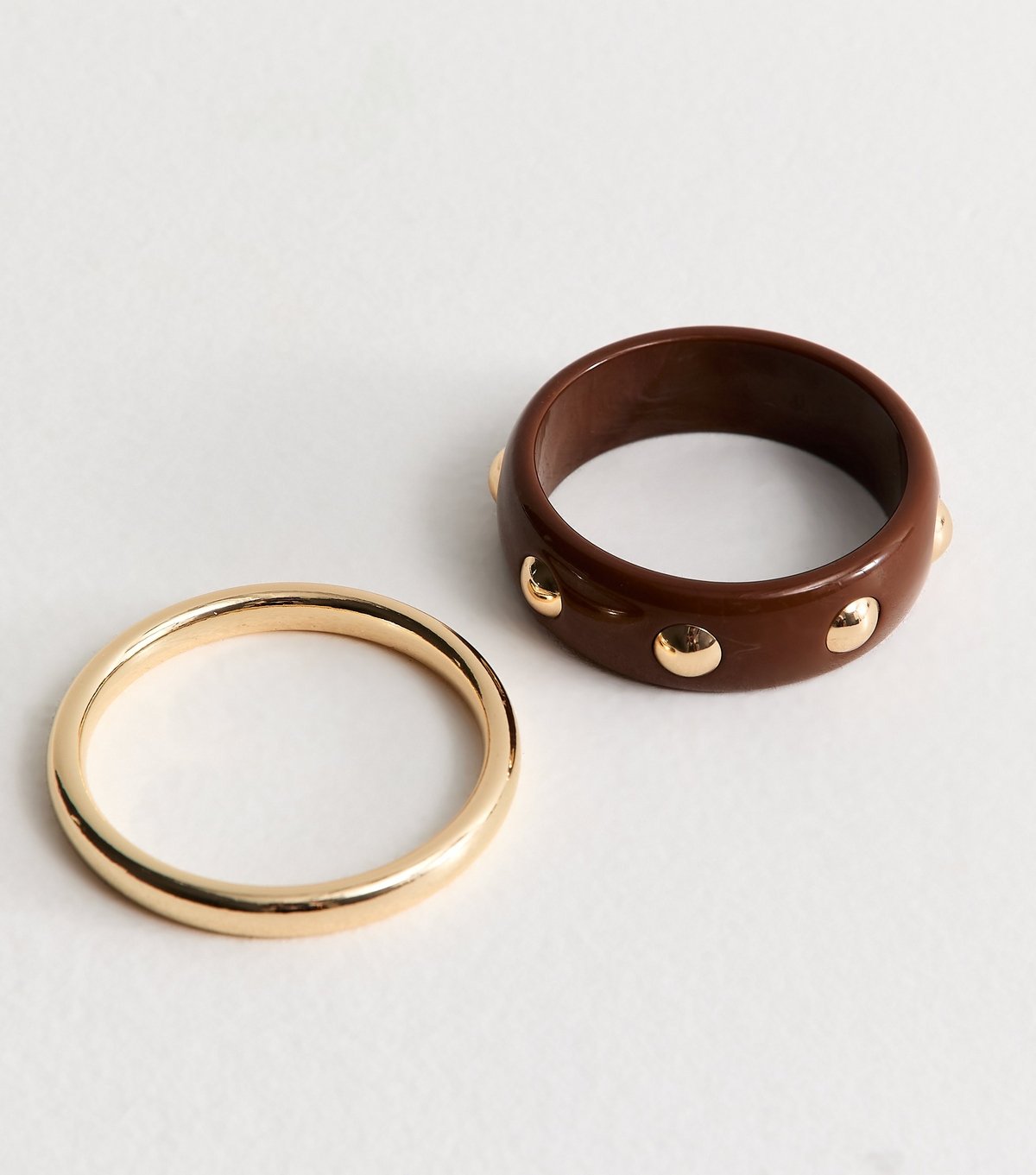 New Look Pack Of 2 Gold Tone Chunky Resin Bangles New Look - 3