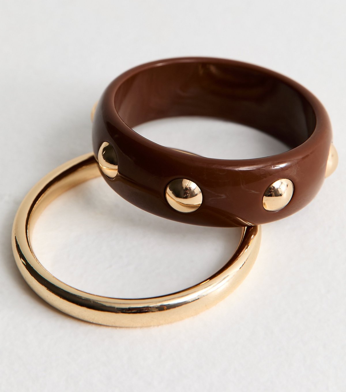 New Look Pack Of 2 Gold Tone Chunky Resin Bangles New Look - 4