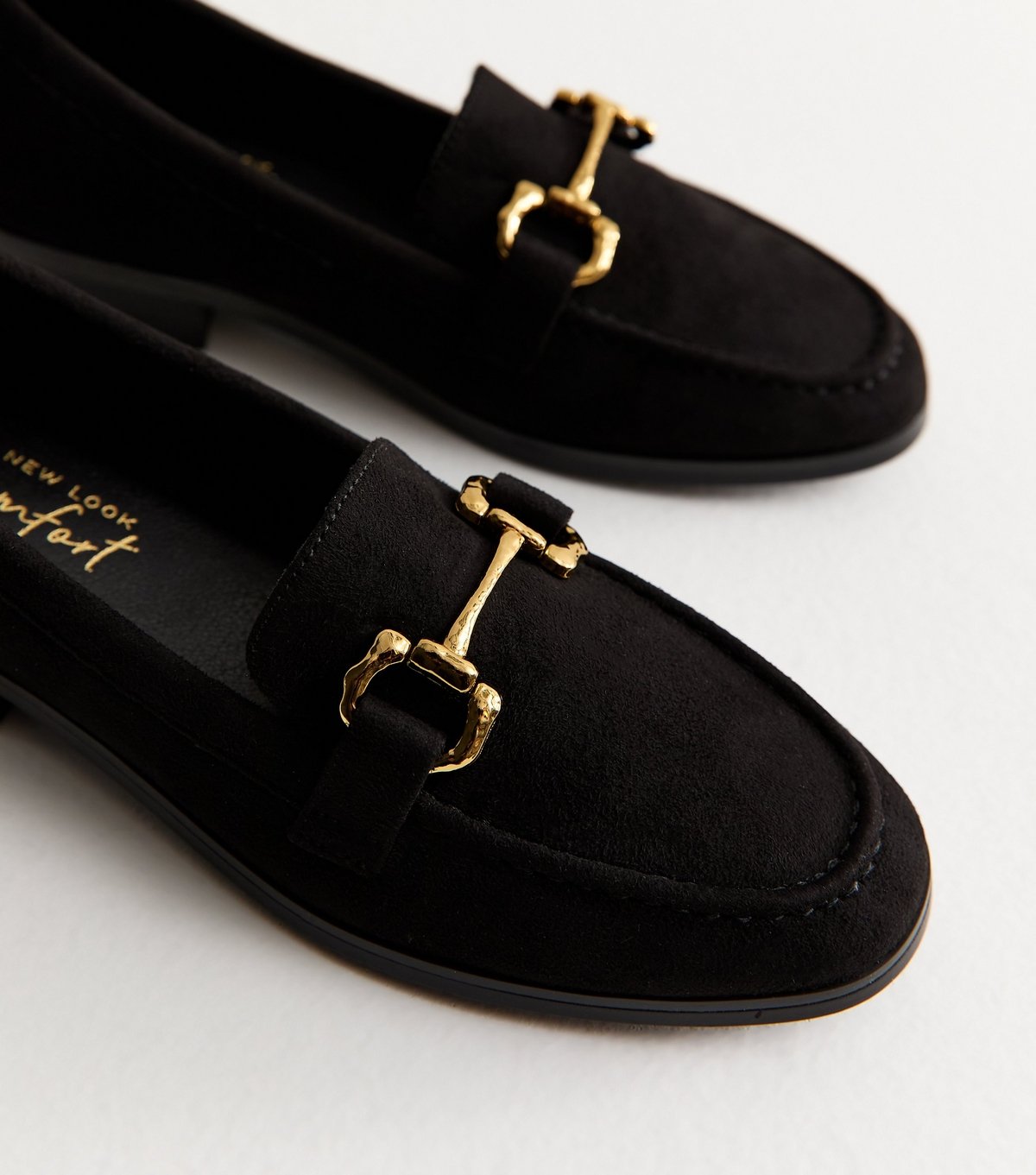 New Look Women's Black Faux Suede Snaffle Buckle Loafer New Look - 3