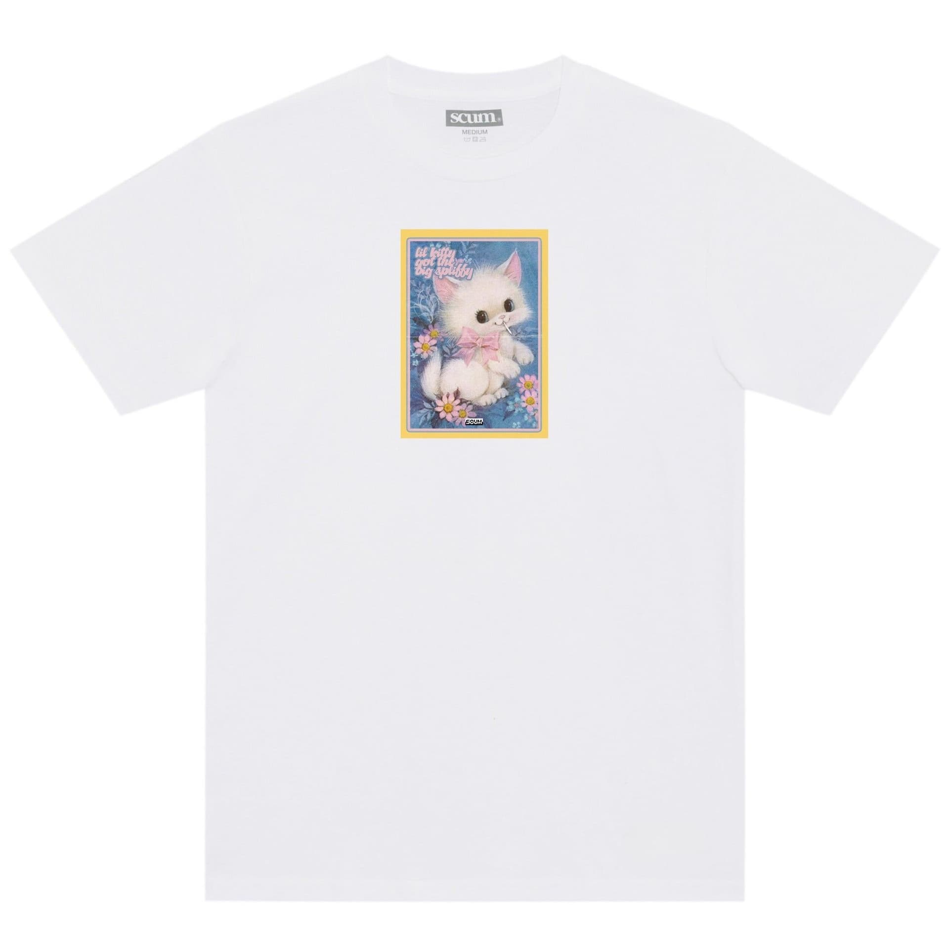 Scum Scum Men's Kitty Got A Big Spliffy T-Shirt in White