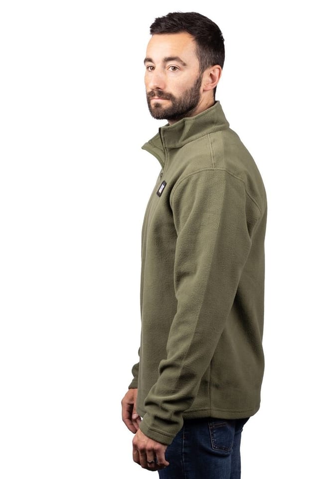 Caterpillar Caterpillar Men's Cat Microfleece Quarter Zip in Green - 2