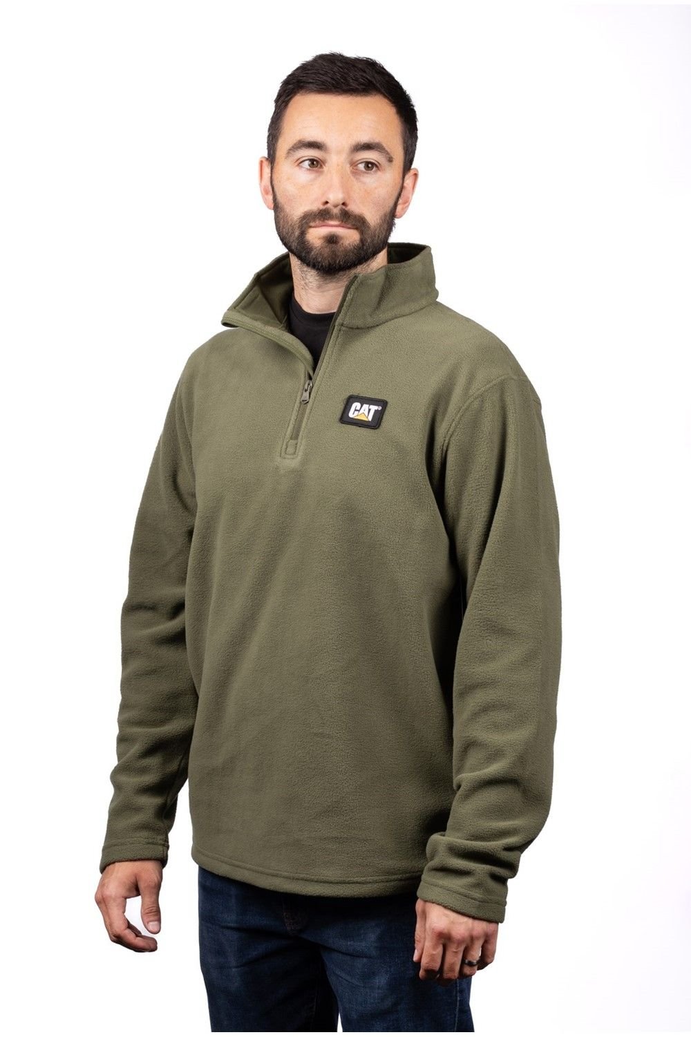 Caterpillar Caterpillar Men's Cat Microfleece Quarter Zip in Green - 4