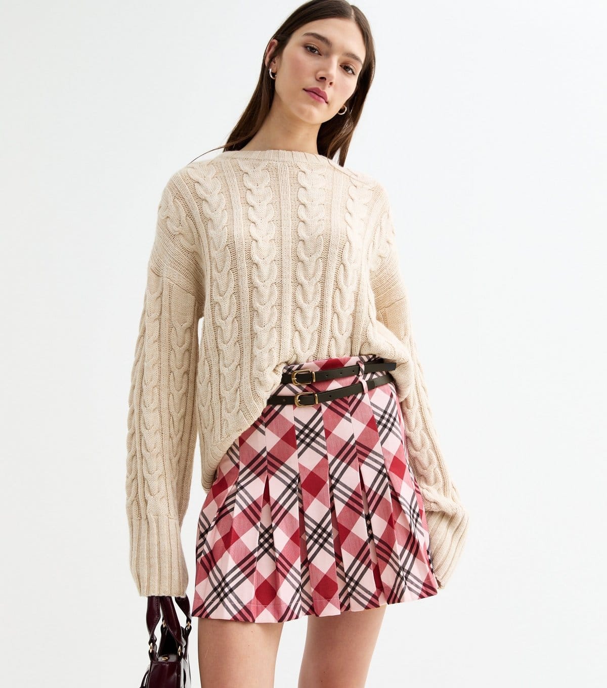 Tokyo Doll Red Checked Pleated Mini Skirt