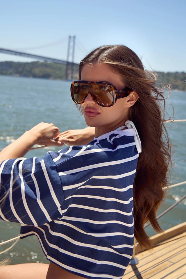Kaiia Kaiia Oversized Aviator Sunglasses Tort - 2