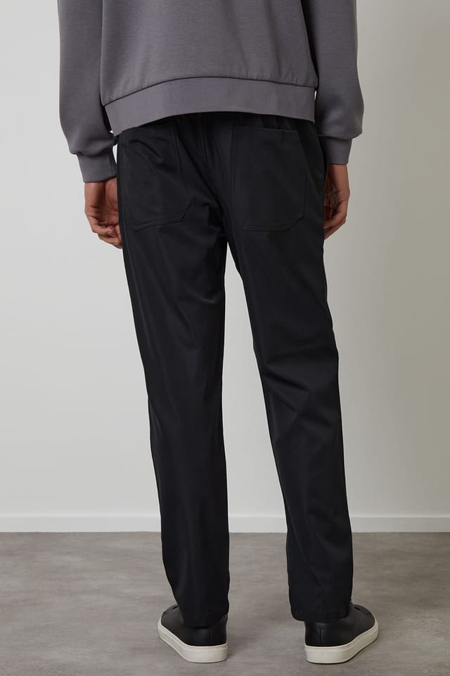 Threadbare Threadbare Men's Straight Fit Drawcord Trousers in Black - 2