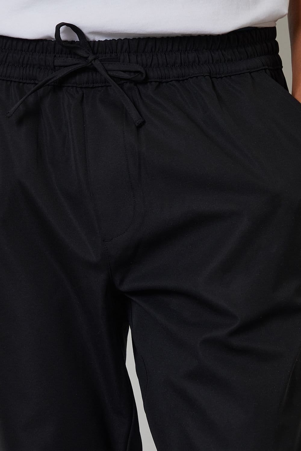 Threadbare Threadbare Men's Straight Fit Drawcord Trousers in Black - 4