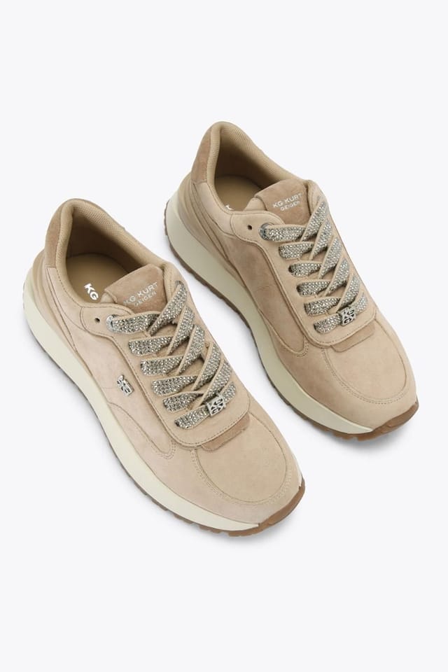 KG Kurt Geiger KG Kurt Geiger Women's 'Louisa2' Suede Trainers in Taupe - 2