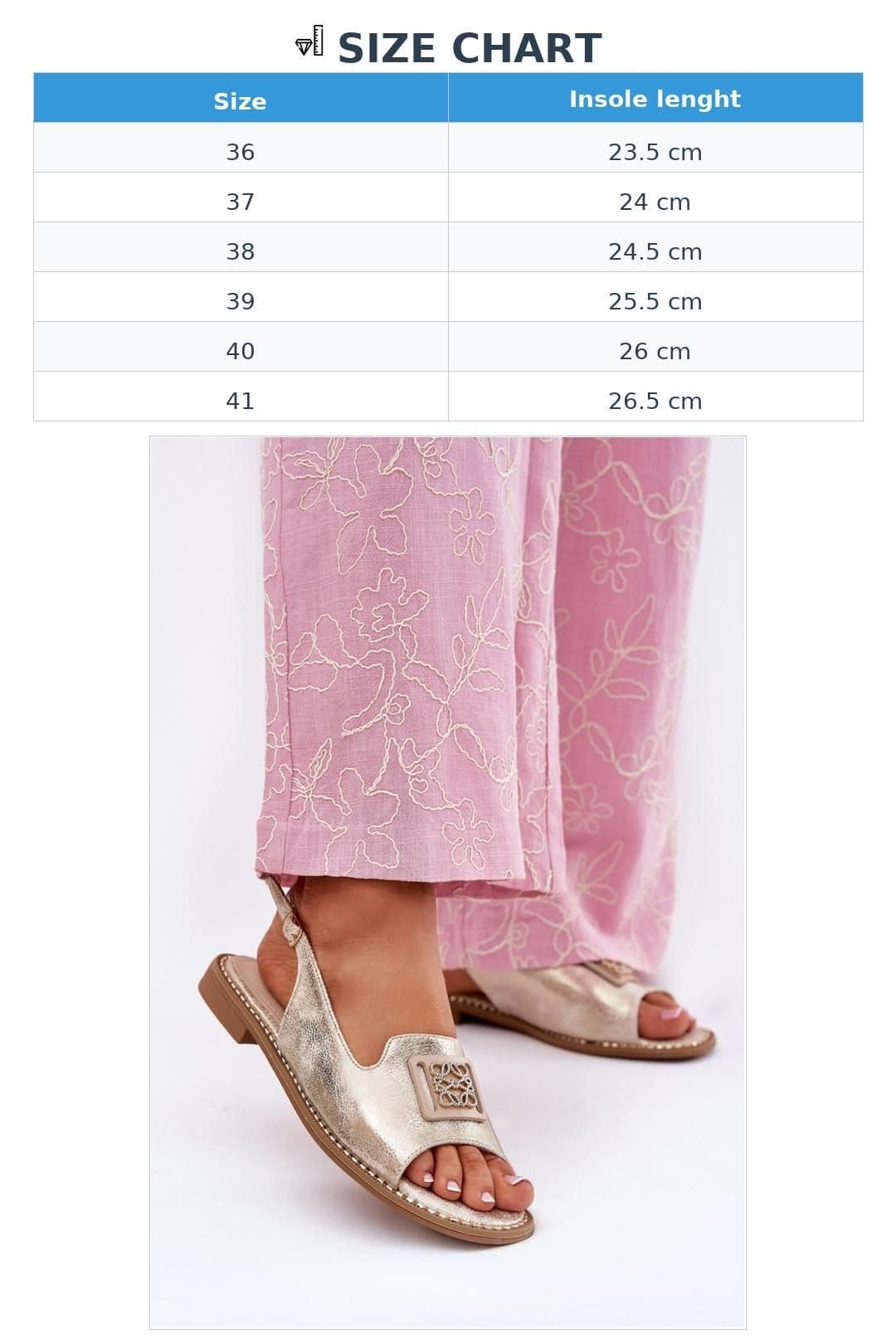 Love Lace Love Lace Women's Flat Buckle Sandals in with Natural Insole Front in Gold - 4