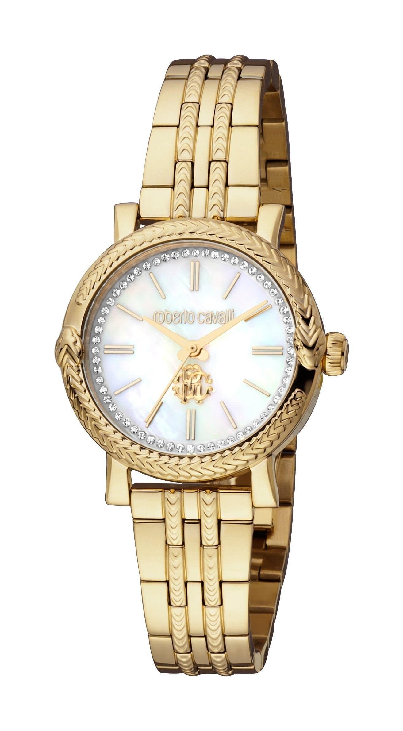 Roberto Cavalli Roberto Cavalli Gold-White Analog Watch for Women, Gold-White