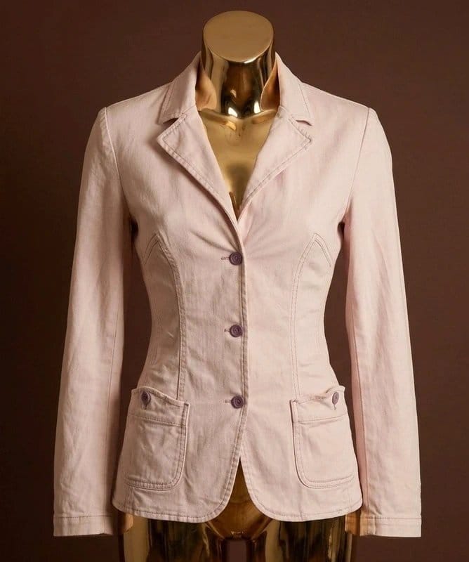 Dolce & Gabbana Pink Utility Denim Blazer