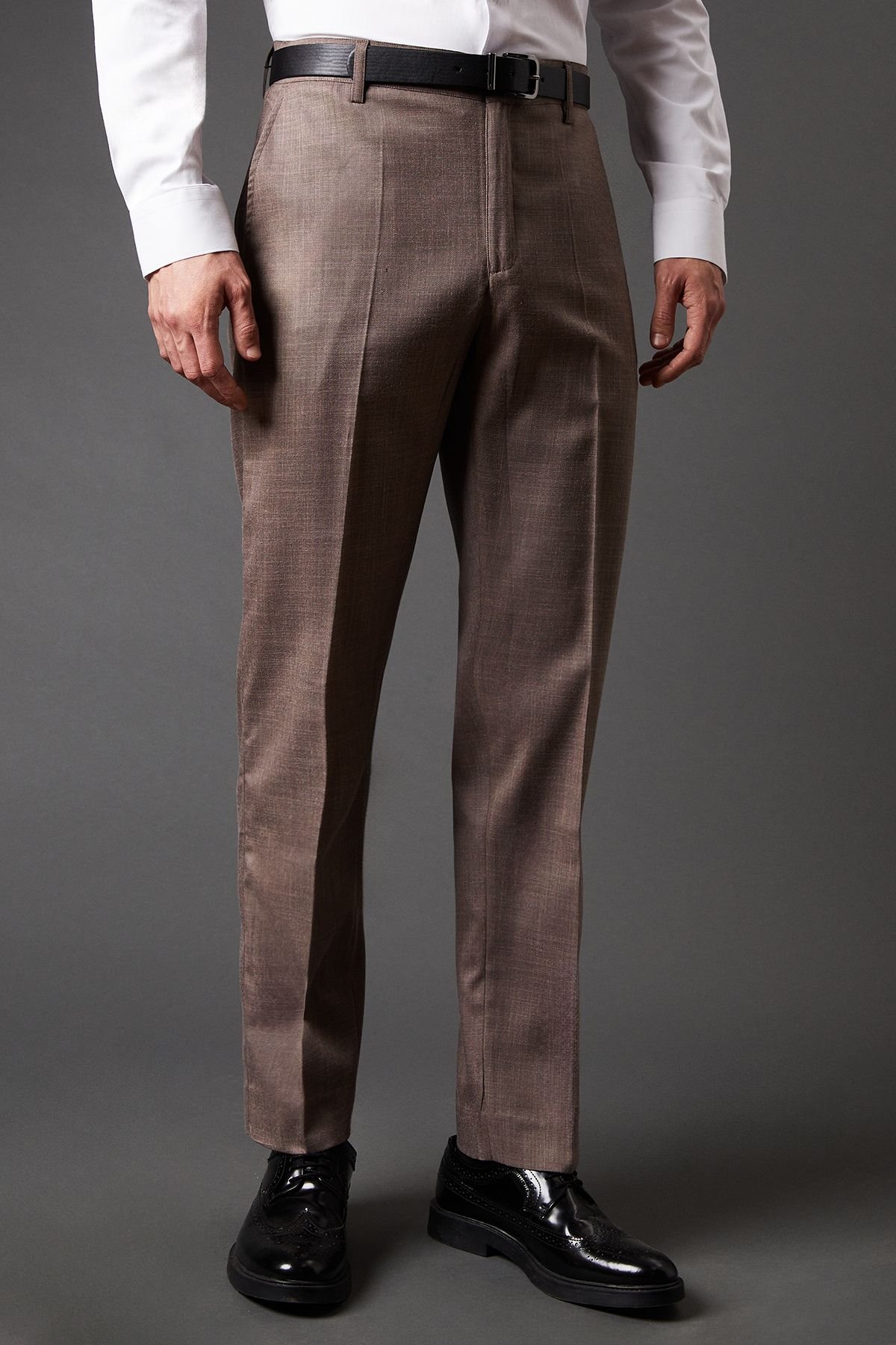 Burton Burton Men's Neutral Stretch Slim Fit Smart Trousers - 2