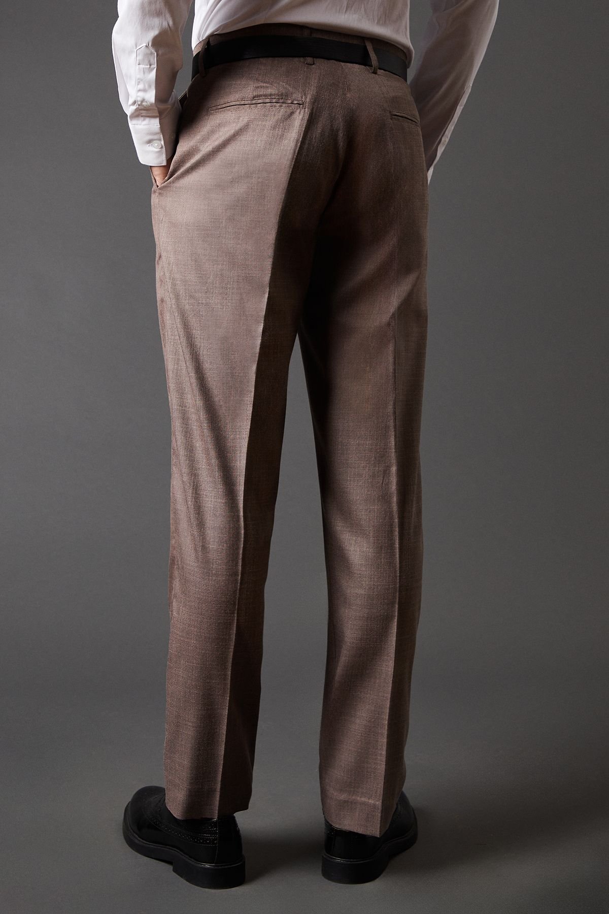 Burton Burton Men's Neutral Stretch Slim Fit Smart Trousers - 3