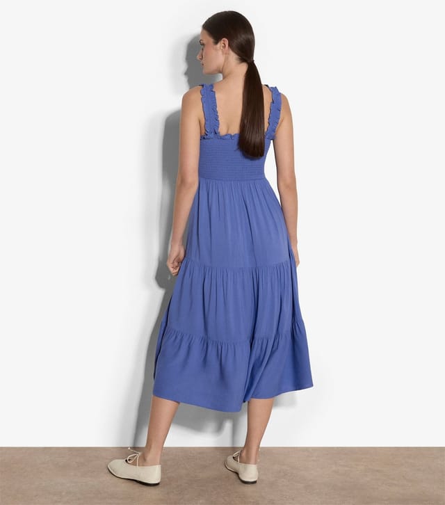 Apricot Women's Bright Purple Tiered Smock Midi Dress Apricot New Look - 3