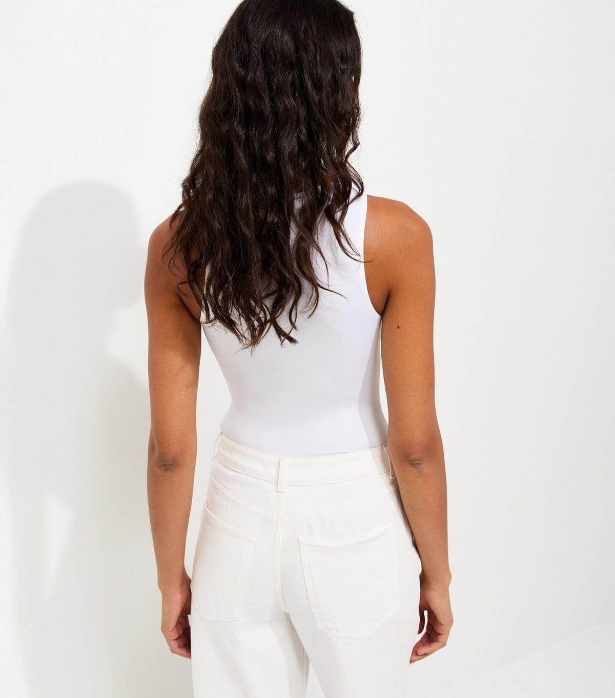New Look Women's Off White Jersey Racer Bodysuit New Look - 4