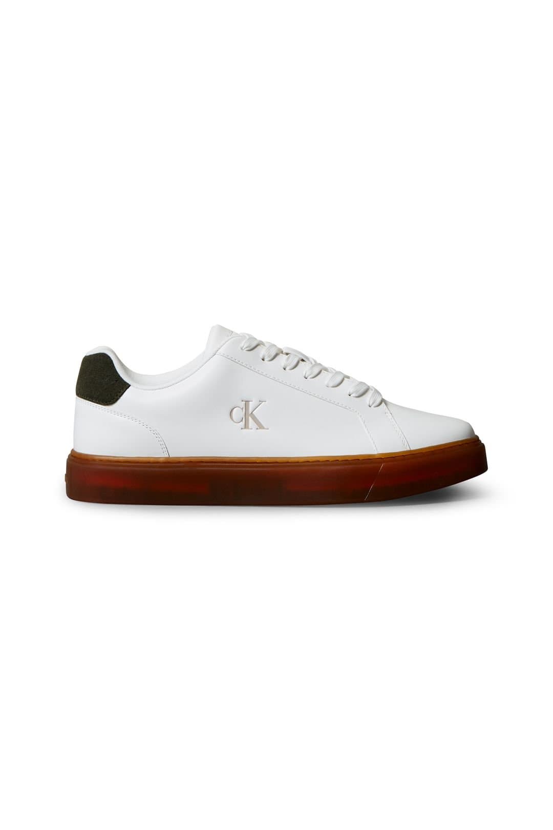 Calvin Klein Calvin Klein Men's Classic Cupsole Laceup Lth Bright White/Medieval Forest/Gum in White