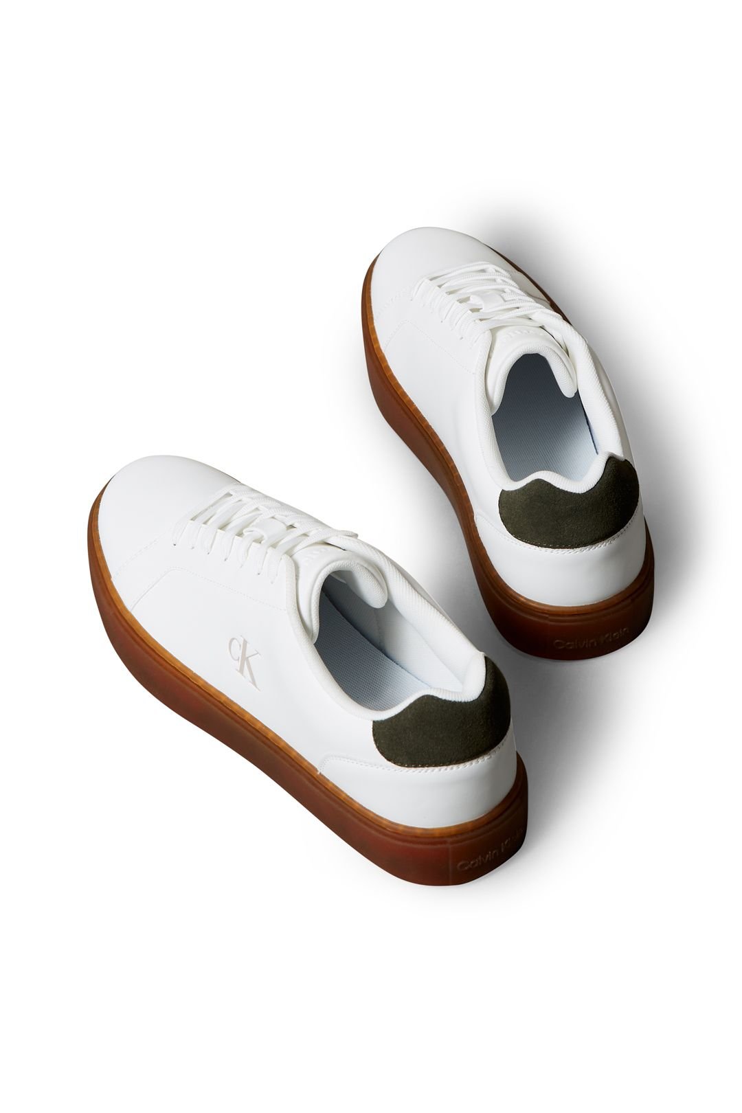 Calvin Klein Calvin Klein Men's Classic Cupsole Laceup Lth Bright White/Medieval Forest/Gum in White - 3