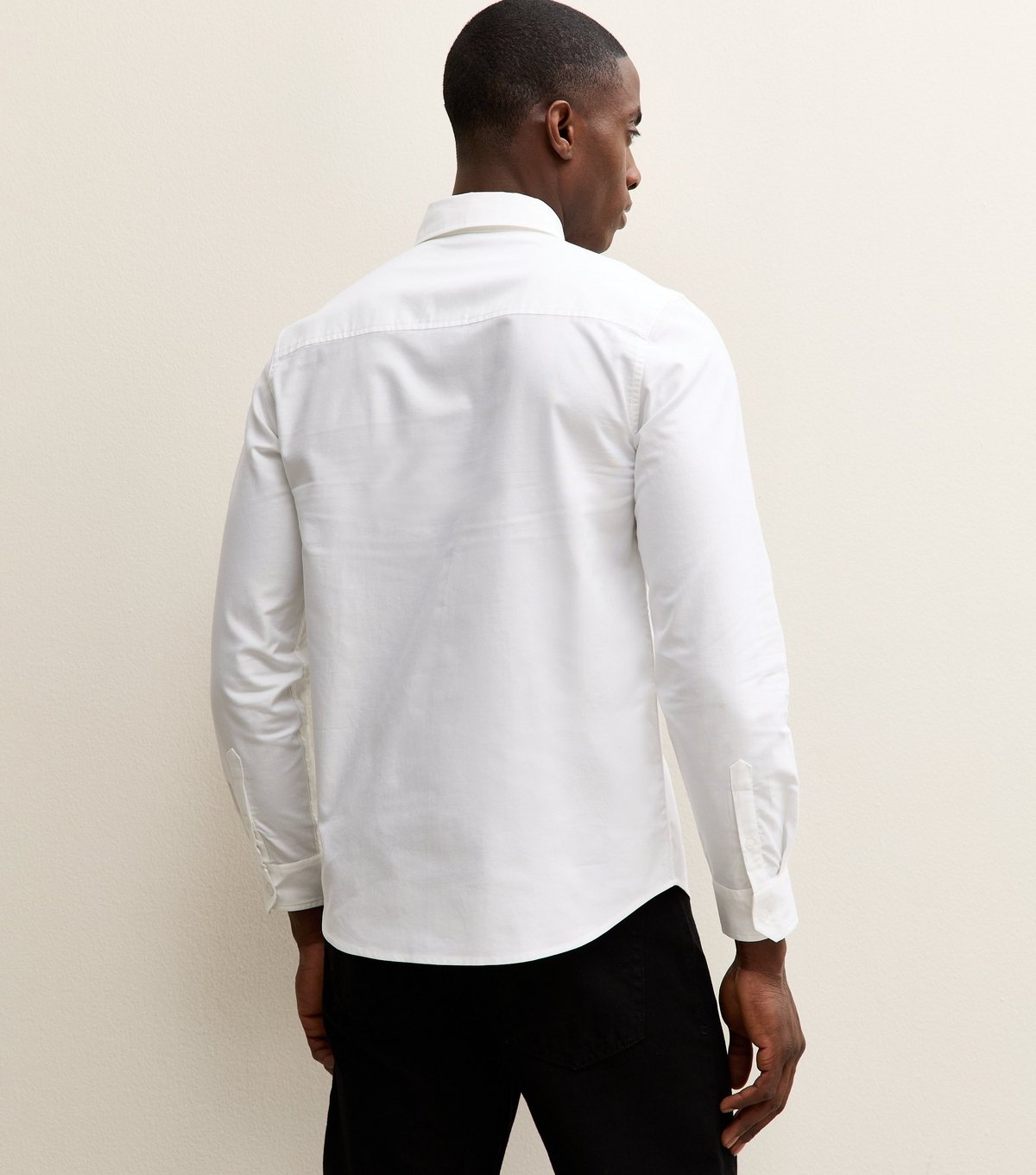 New Look Men's White Regular Oxford Shirt New Look - 4