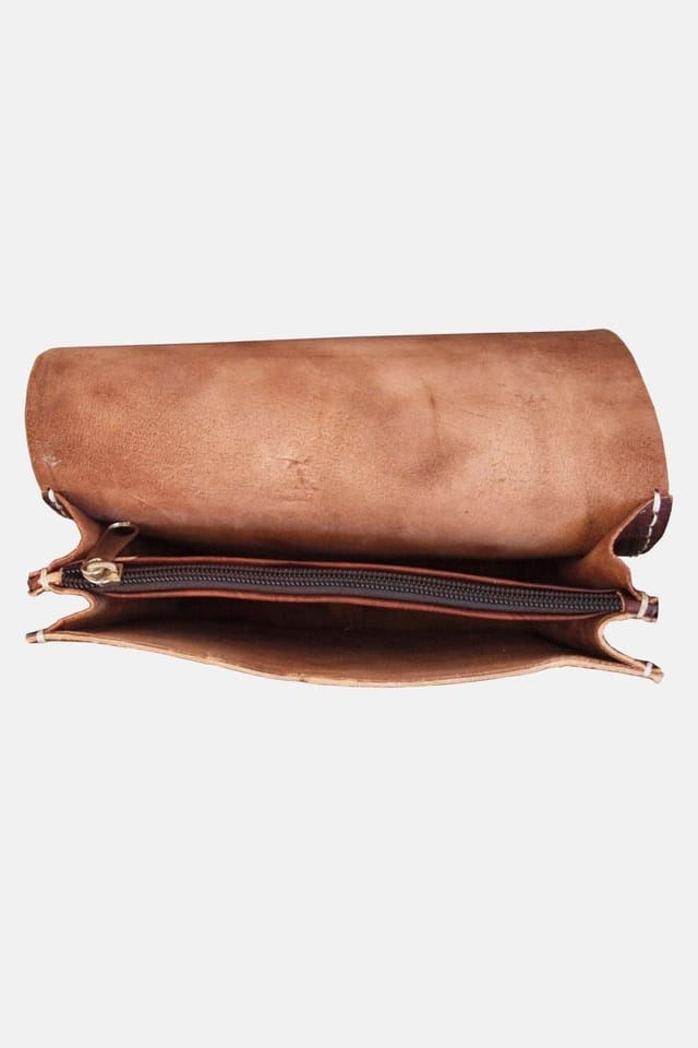 Berber Leather Berber Leather Women's 'The Kenitra' Cross-body Bag in Dark Brown - 3
