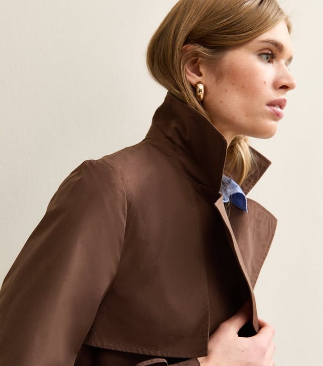 New Look Women's Dark Brown Double Breasted Trench Coat New Look - 2