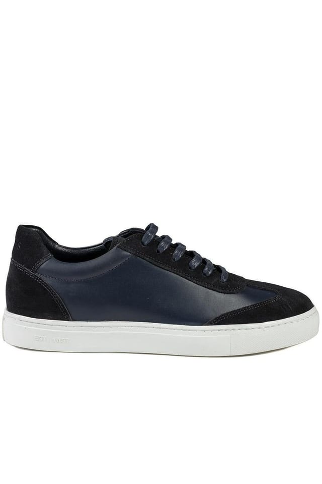 Jones Bootmaker Jones Bootmaker Men's Southall Leather Lace Up Trainers in Navy - 2
