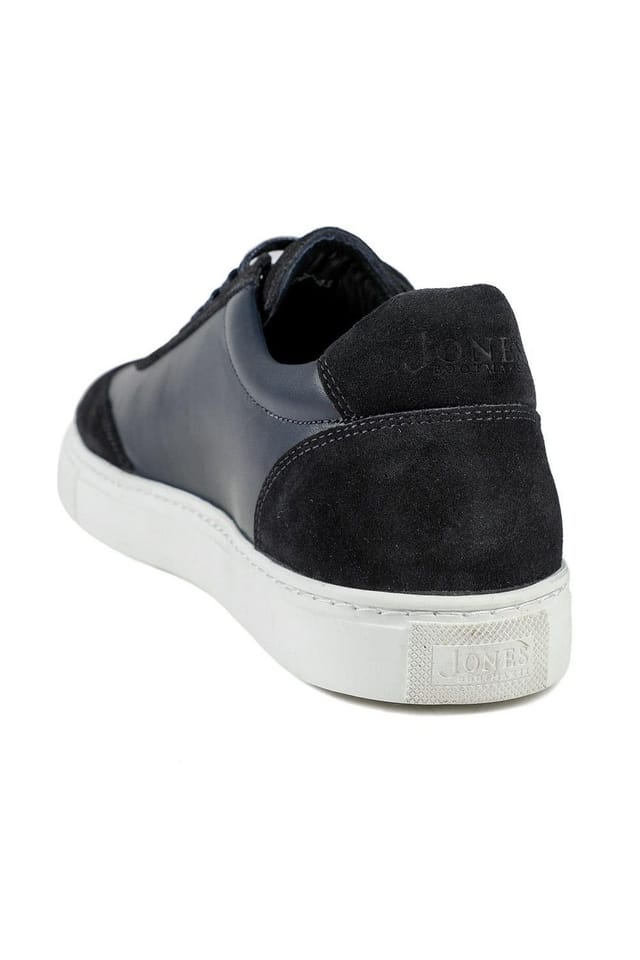 Jones Bootmaker Jones Bootmaker Men's Southall Leather Lace Up Trainers in Navy - 3