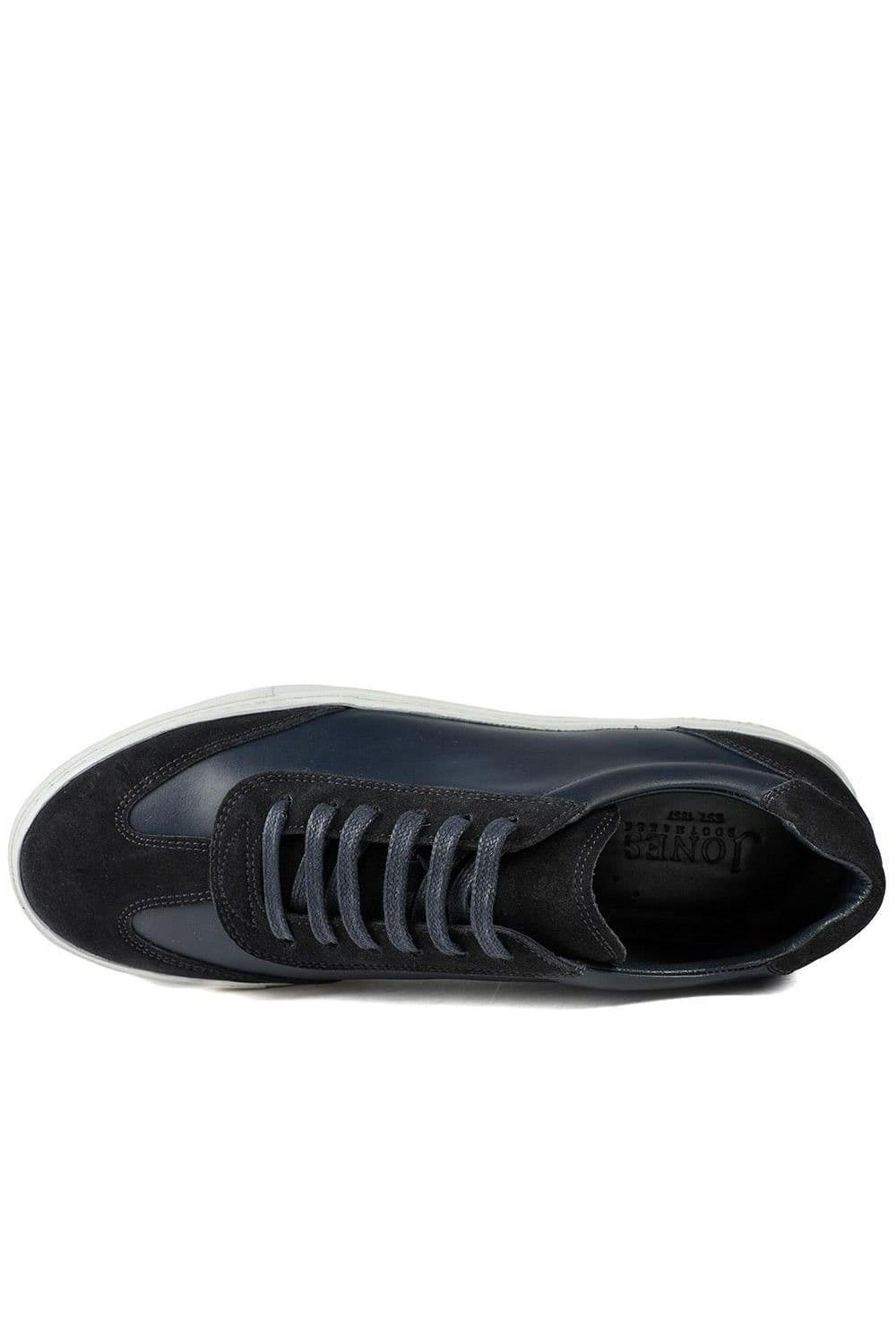 Jones Bootmaker Jones Bootmaker Men's Southall Leather Lace Up Trainers in Navy - 4