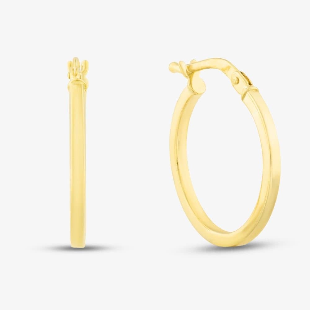 T.H.Baker T.H.Baker Gold Square Tube Hoop Earrings