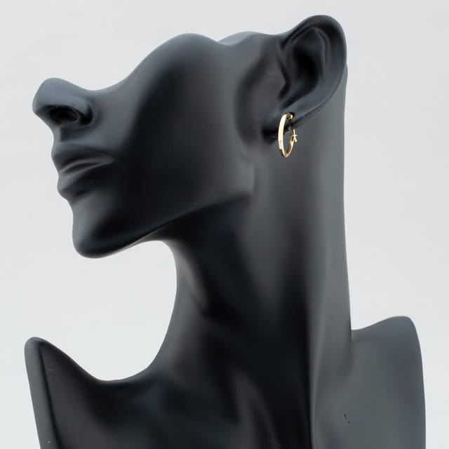 T.H.Baker T.H.Baker Women's 9ct Yellow Gold Square Tube Hoop Earrings ER579 - 2