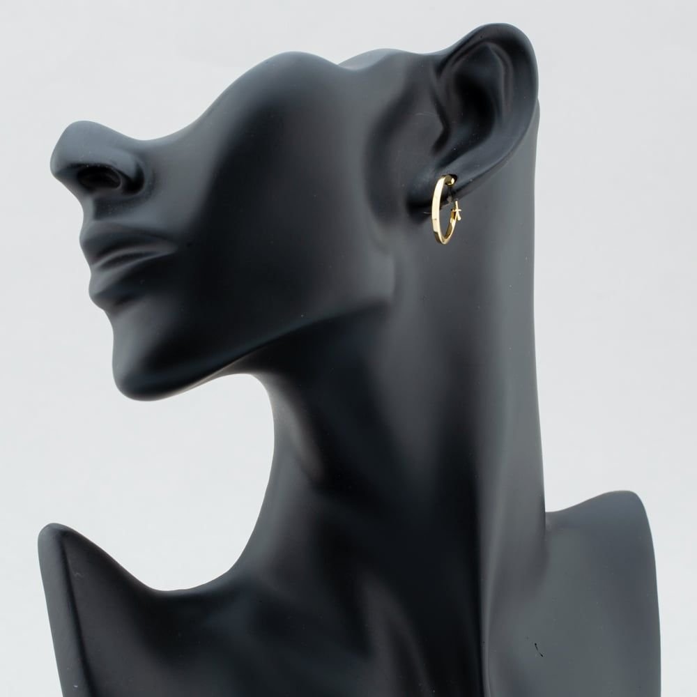 T.H.Baker T.H.Baker Women's 9ct Yellow Gold Square Tube Hoop Earrings ER579 - 3