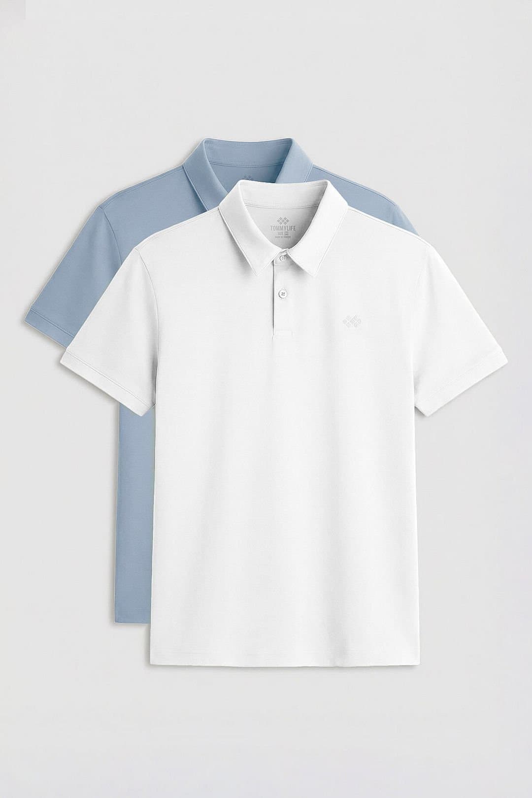 Tommy Life Tommy Life Men's Cotton-Blend Polo T-Shirt in White