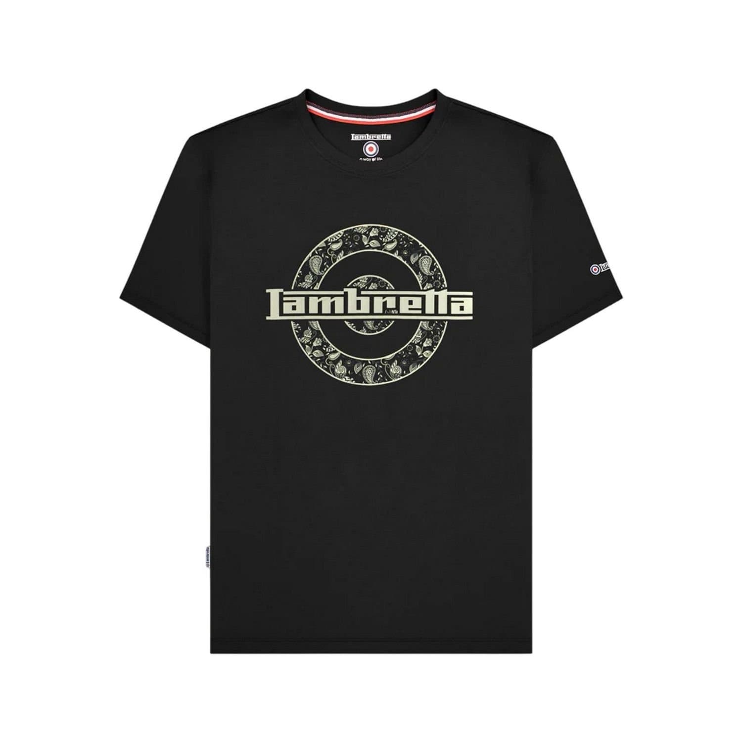 Lambretta Lambretta Men's Paisley Target T-Shirt in Black
