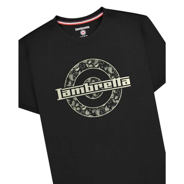 Lambretta Lambretta Men's Paisley Target T-Shirt in Black - 3