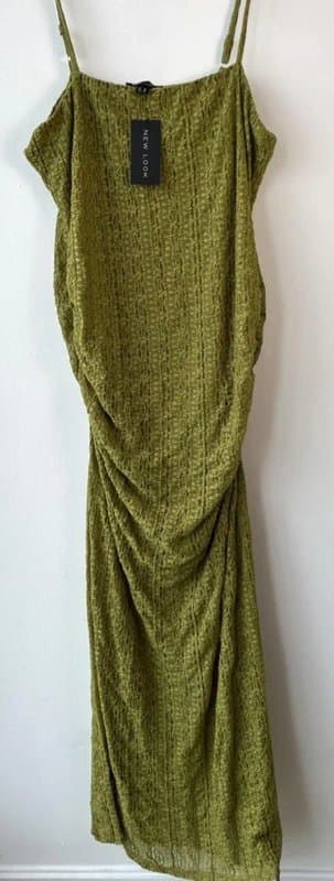 New Look New look - lace strappy mid dress - size 20 - green