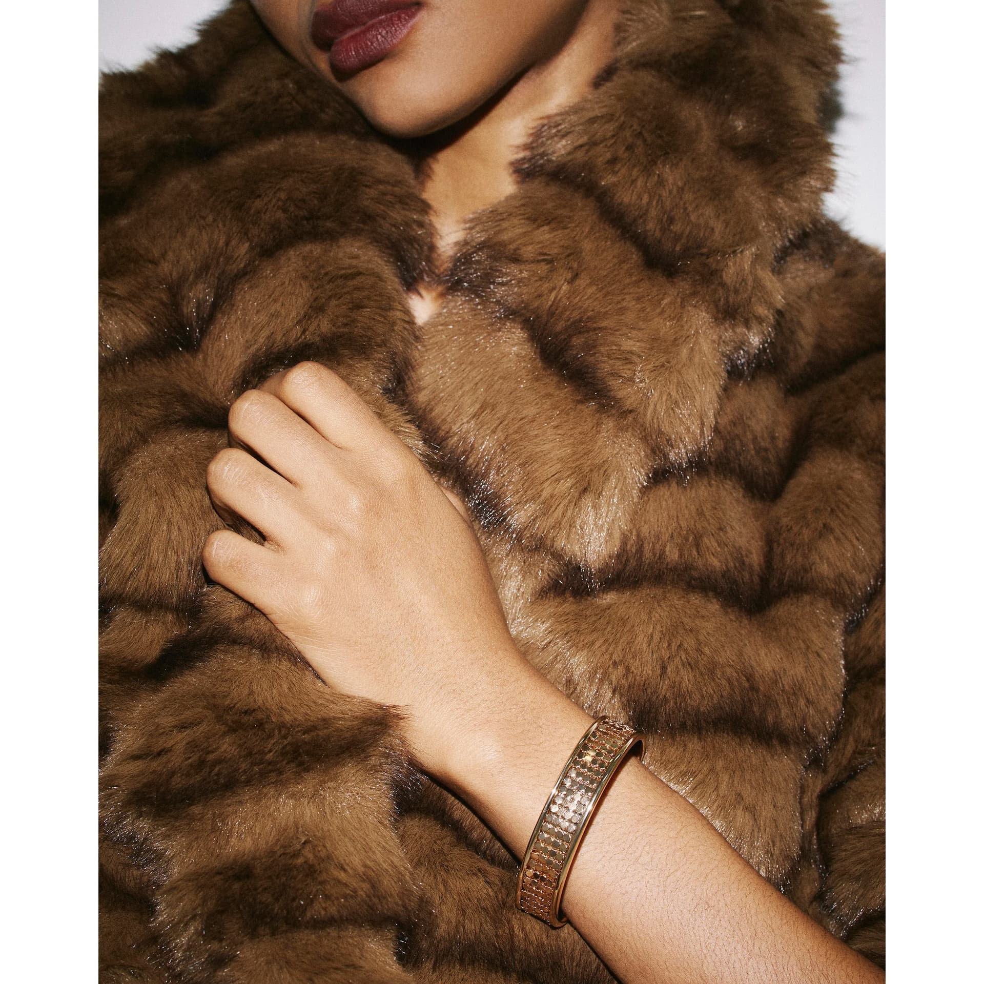 River Island River Island Womens Gold Chainmail Bangle