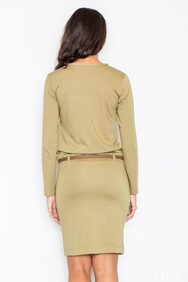 Love Lace Love Lace Women's Workwear Elegant Pencil Dress with Pockets in Green - 2