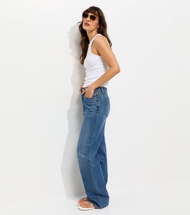 New Look Women's Tall White Cotton Rich Ribbed Racer Vest New Look - 3