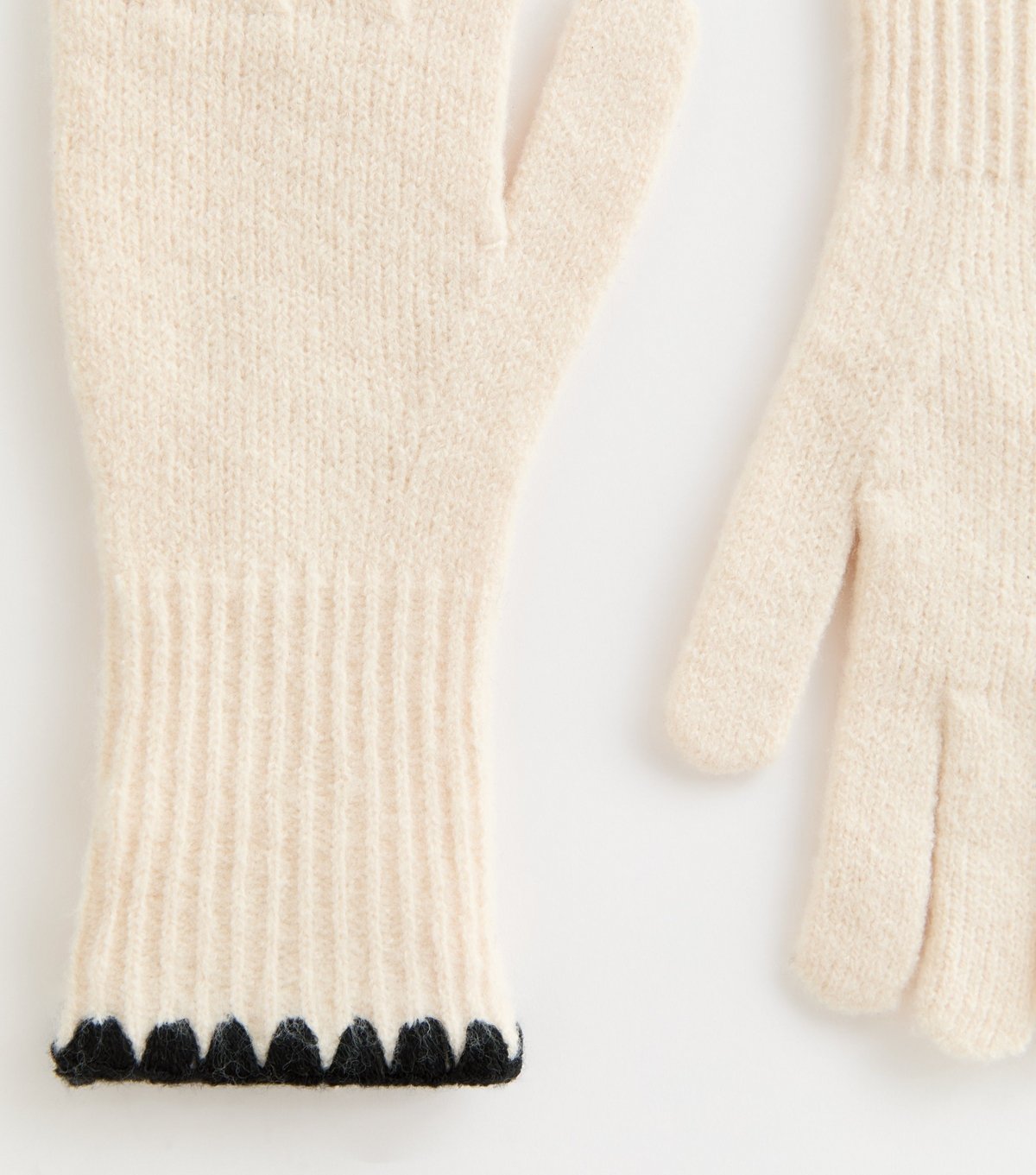 New Look Cream Contrast Whipstitch Gloves New Look - 2