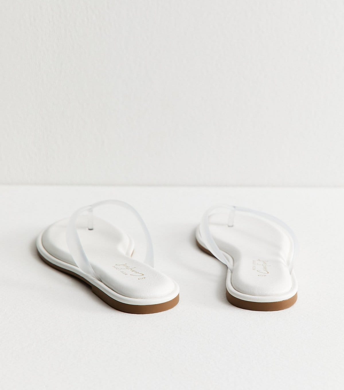 New Look Women's White Jelly Thong Sandals Vegan New Look - 4