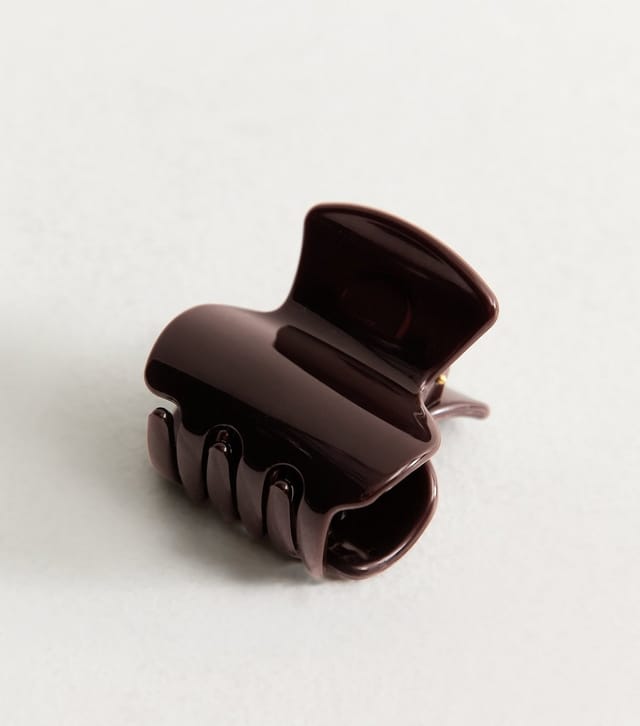 New Look Dark Burgundy Curved Square Hair Claw Clip New Look - 2
