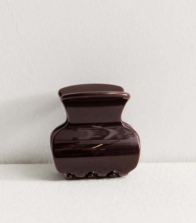 New Look Dark Burgundy Curved Square Hair Claw Clip New Look - 3