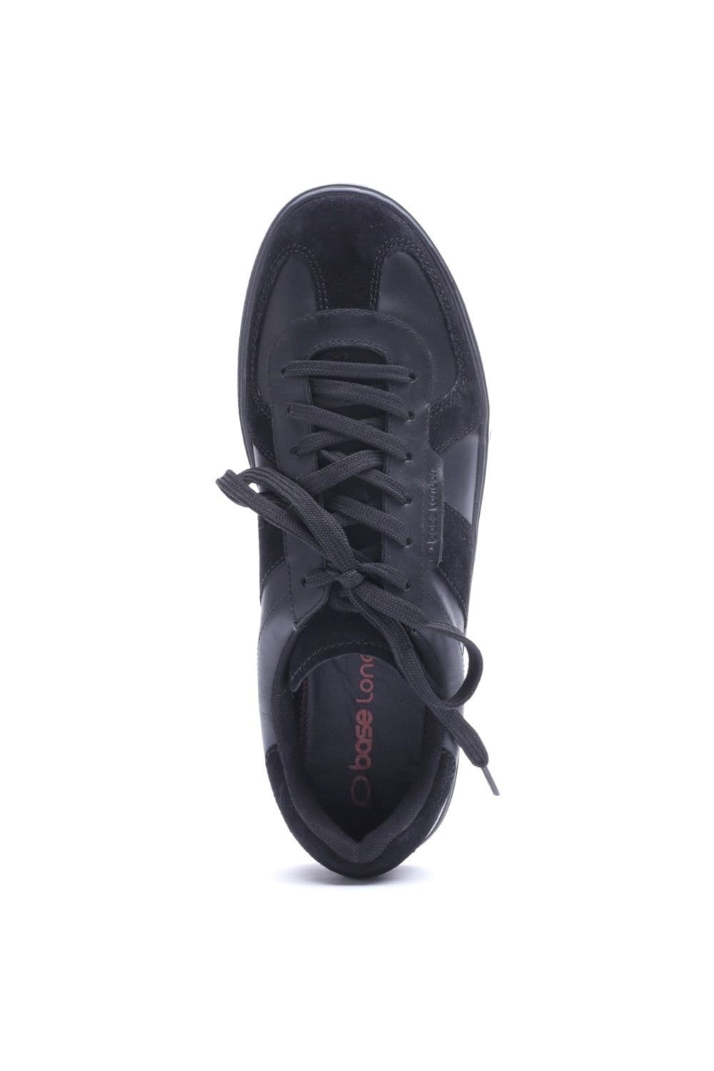 Base London Base London Men's Tommo Lace Up Trainer in Black - 4