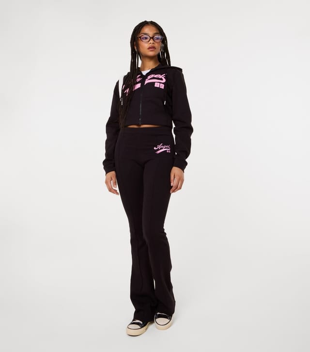 Pink Vanilla Women's Black Angel 89 Embroidered Hoodie Pink Vanilla New Look - 2