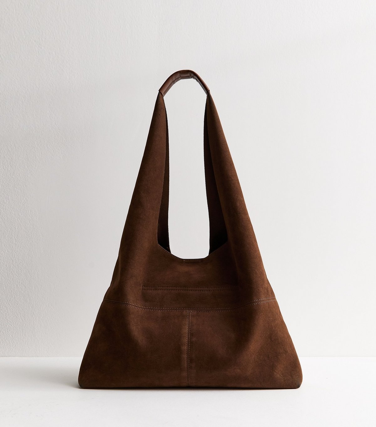 New Look Tan Faux Suede Slouchy Hobo Tote Bag New Look - 4