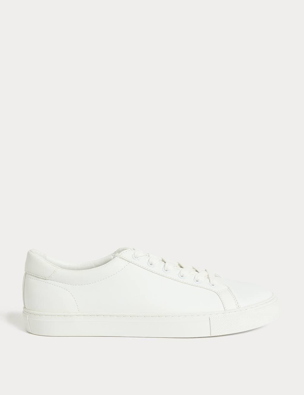 Marks & Spencer M&S White Synthetic Lace-Up Trainers