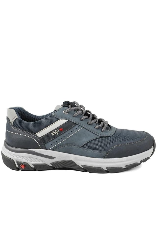 Pavers Pavers Men's Relife Extra Wide Lace Up Rugged Trainers in Navy - 2