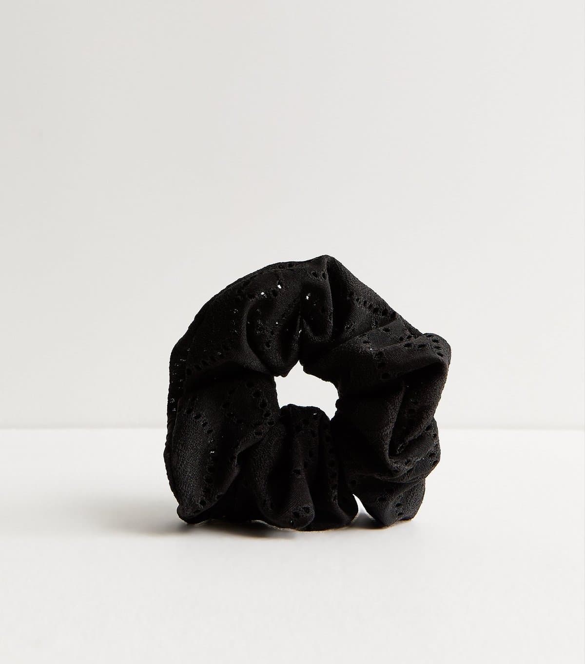 New Look Black Broderie Anglaise Oversized Scrunchie New Look